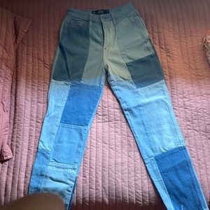 jeans from hollister with different colored patches